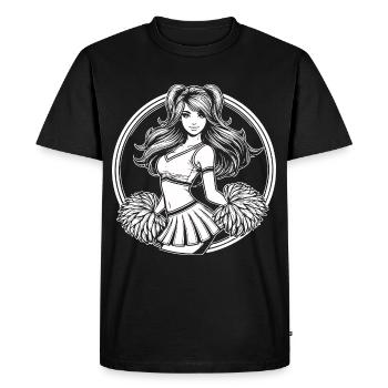 pom-pom girl comique - Chearleading Design - T-shirt Premium bio Homme - noir - Devant - Nico (187cm)