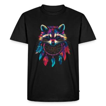 Attrape-rêves de raton laveur - T-shirt Premium bio Homme - noir - Devant - Nico (187cm)