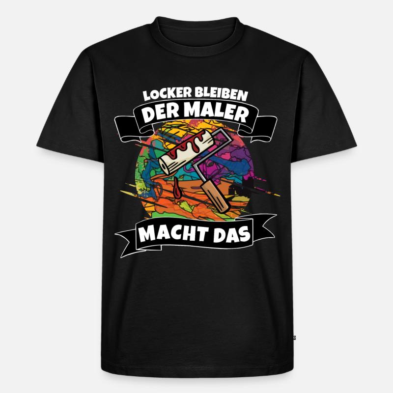 Maler - Männer Premium Bio T-Shirt - Schwarz