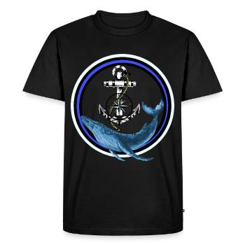 Mammifère marin Poisson Baleine Poisson Ancre maritime - T-shirt Premium bio Homme - noir - Devant - Nico (187cm)