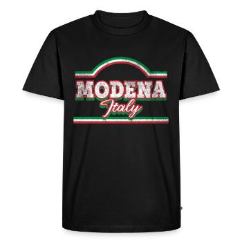 Modena Italy City Skyline Font Vintage Retro - Men's Premium Organic T-Shirt - black - Front - Nico (187cm)