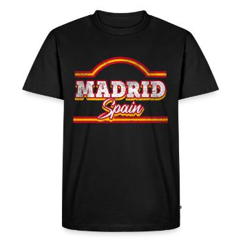 Madrid Spain City Font Vintage Retro - Men's Premium Organic T-Shirt - black - Front - Nico (187cm)