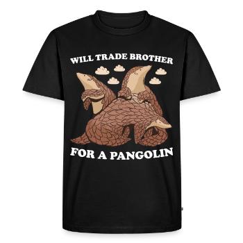 Échangera son frère contre un pangolin - T-shirt Premium bio Homme - noir - Devant - Nico (187cm)