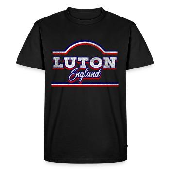 Luton England UK City Font Vintage Retro - Men's Premium Organic T-Shirt - black - Front - Nico (187cm)