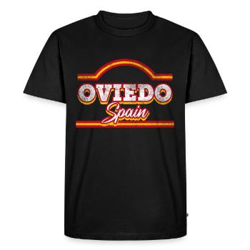 Oviedo Spain City Font Vintage Retro - Men's Premium Organic T-Shirt - black - Front - Nico (187cm)