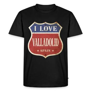 Valladolid Espagne Ville J’aime Vintage Rétro - T-shirt Premium bio Homme - noir - Devant - Nico (187cm)
