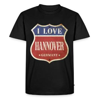 Hanovre Allemagne Ville J’aime Vintage Rétro - T-shirt Premium bio Homme - noir - Devant - Nico (187cm)