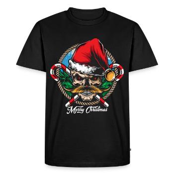 Merry Christmas Santa Skull - Men's Premium Organic T-Shirt - black - Front - Nico (187cm)