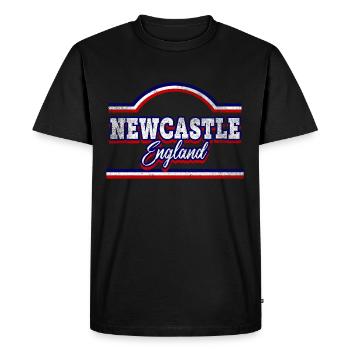 Newcastle Angleterre Royaume-Uni City Police Vintage Rétro - T-shirt Premium bio Homme - noir - Devant - Nico (187cm)