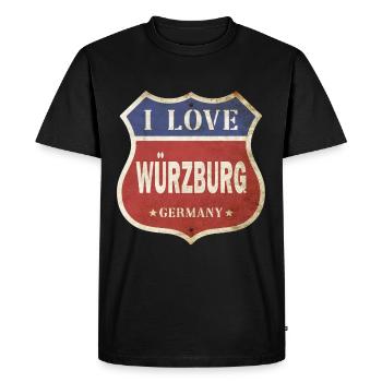 Würzburg Allemagne Ville J’aime Vintage Rétro - T-shirt Premium bio Homme - noir - Devant - Nico (187cm)