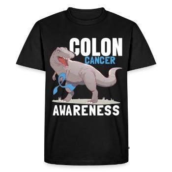 Sensibilisation au cancer du côlon Enfants Dinosaure - T-shirt Premium bio Homme - noir - Devant - Nico (187cm)