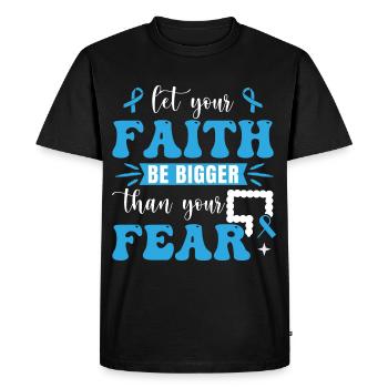 Guerrier du cancer du côlon - T-shirt Premium bio Homme - noir - Devant - Nico (187cm)