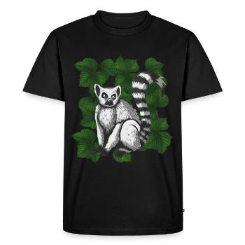 Lémurien rétro - T-shirt Premium bio Homme - noir - Devant - Nico (187cm)