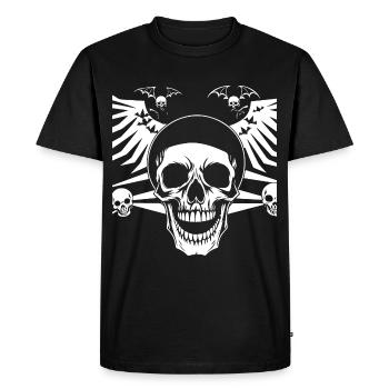 Horreur Crâne Crâne Art Crâne Gothique Heavy Metal - T-shirt Premium bio Homme - noir - Devant - Nico (187cm)