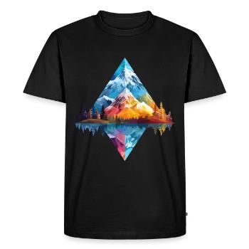Nature, Aventure, Nature sauvage, Montagnes, Forêt, Arbres, Coloré - T-shirt Premium bio Homme - noir - Devant - Nico (187cm)