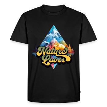 Nature, Aventure, Nature sauvage, Montagnes, Forêt, Arbres, Coloré - T-shirt Premium bio Homme - noir - Devant - Nico (187cm)