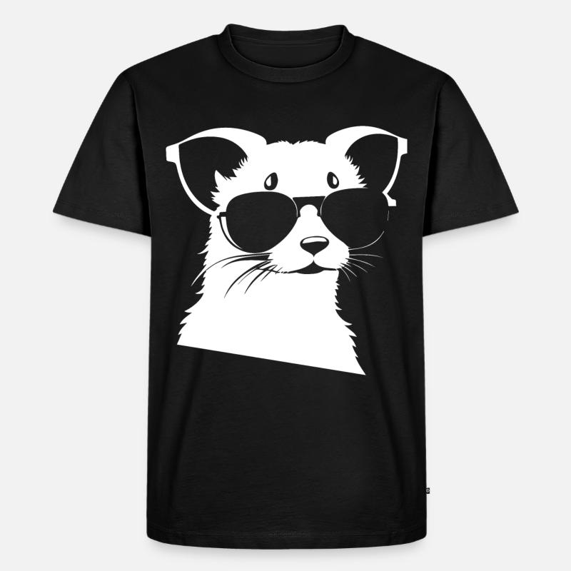 Frettchen mit Sonnenbrille Coole Frettchen - Männer Premium Bio T-Shirt - Schwarz
