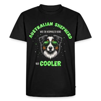 Aussie - like a normal dog only cooler green - Men's Premium Organic T-Shirt - black - Front - Nico (187cm)