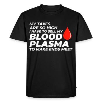 Problèmes fiscaux et jeux de mots sur le plasma sanguin Fiscalité Drôle - T-shirt Premium bio Homme - noir - Devant - Nico (187cm)