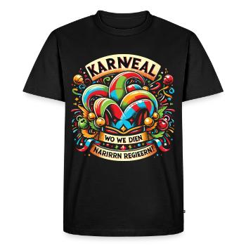 Carnival of Fools - Men's Premium Organic T-Shirt - black - Front - Nico (187cm)
