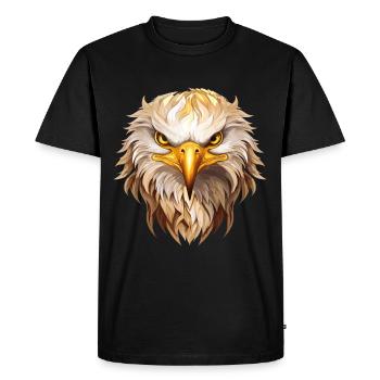 aigle, tête d’aigle, oiseau de proie, oiseau de proie, animal, nature - T-shirt Premium bio Homme - noir - Devant - Nico (187cm)