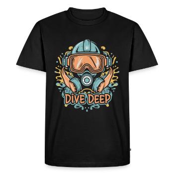 Dive Deep - Scuba Diving - Men's Premium Organic T-Shirt - black - Front - Nico (187cm)