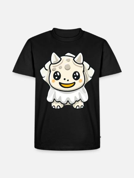 Dinosaur triceratops Halloween Ghost - Men's Premium Organic T-Shirt - black