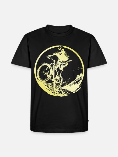 Mountainbike Fiets Man - Mannen Premium Bio T-shirt - zwart