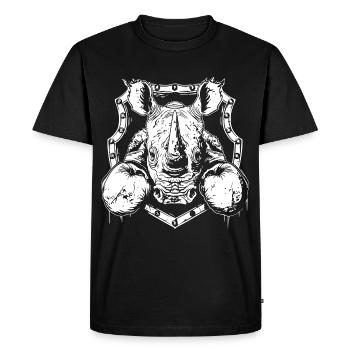 Rhino Boxer Fighter - T-shirt Premium bio Homme - noir - Devant - Nico (187cm)