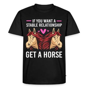 Courses de chevaux - T-shirt Premium bio Homme - noir - Devant - Nico (187cm)