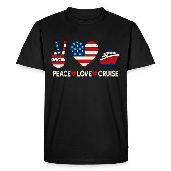 Peace Love Cruise USA Vacation Vibes - Men's Premium Organic T-Shirt - black - Front - Nico (187cm)