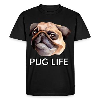 Pug Life Cute Kawaii Funny Dog - Men's Premium Organic T-Shirt - black - Front - Nico (187cm)