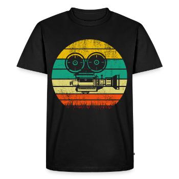 Rétro Caméra Film Cinéma - T-shirt Premium bio Homme - noir - Devant - Nico (187cm)