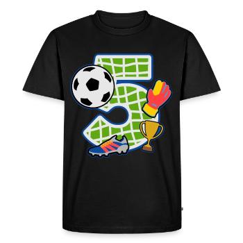 Football 5ème anniversaire numéro 5 - 5 ans - T-shirt Premium bio Homme - noir - Devant - Nico (187cm)