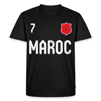 Teeshirt Maroc avec le numéro 7 - T-shirt Premium bio Homme - noir - Devant - Nico (187cm)