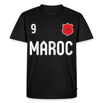 Teeshirt Maroc avec le numéro 9 - T-shirt Premium bio Homme - noir - Devant - Nico (187cm)