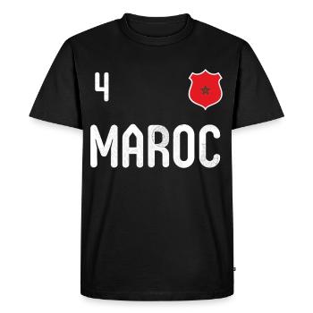Teeshirt Maroc avec le numéro 4 - T-shirt Premium bio Homme - noir - Devant - Nico (187cm)