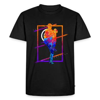 Baseball Baseball Player Vintage Colorful - Men's Premium Organic T-Shirt - black - Front - Nico (187cm)