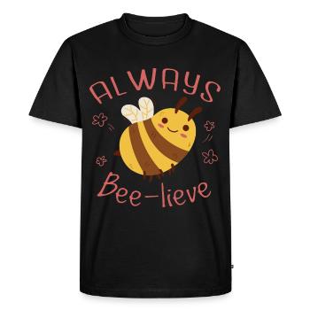 Toujours Bee-Lieve - T-shirt Premium bio Homme - noir - Devant - Nico (187cm)