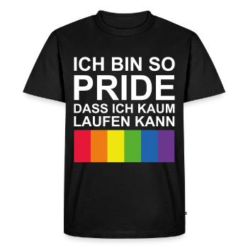 Fierté arc-en-ciel - T-shirt Premium bio Homme - noir - Devant - Nico (187cm)
