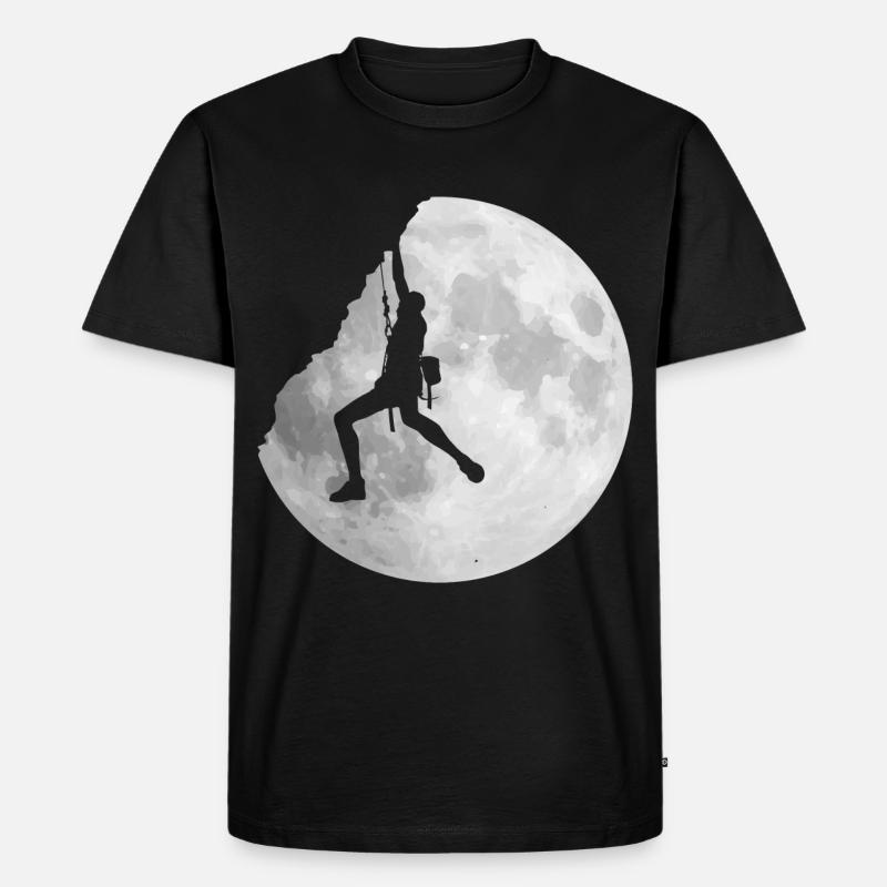 Mondschein-Klettergeschenk Kletterer - Männer Premium Bio T-Shirt - Schwarz