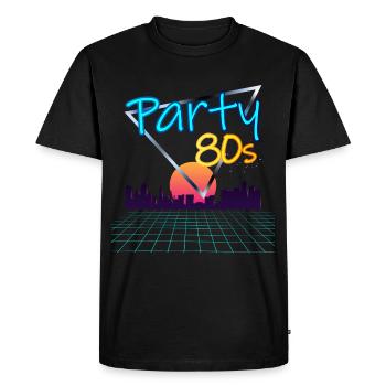 Party 80er Jahre Retro Jahre Synthesizer - Männer Premium Bio T-Shirt - Schwarz - Vorne - Nico (187cm)