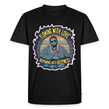 HipHop Design - Flowing with Love - T-shirt Premium bio Homme - noir - Devant - Nico (187cm)