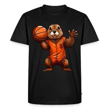 Joueur de basket-ball Groundhog - T-shirt Premium bio Homme - noir - Devant - Nico (187cm)