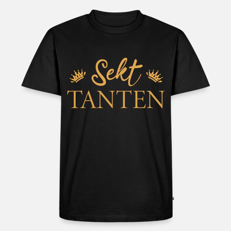 Sekt Tanten Krone - Männer Premium Bio T-Shirt - Schwarz