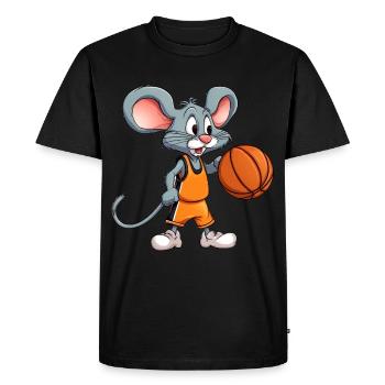 Basketball Mouse - Men's Premium Organic T-Shirt - black - Front - Nico (187cm)