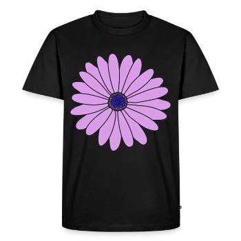 Fleur Violet Marguerite - T-shirt Premium bio Homme - noir - Devant - Nico (187cm)