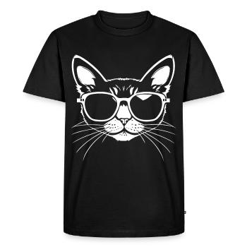 Drôle de chat avec des lunettes de soleil Chaton Sunglas Cats - T-shirt Premium bio Homme - noir - Devant - Nico (187cm)