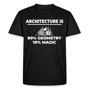 Architecture drôle🏰 : 90 % de géométrie, 10 % de magie - T-shirt Premium bio Homme - noir - Devant - Nico (187cm)