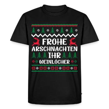 Happy ass nights you wine holes - Men's Premium Organic T-Shirt - black - Front - Nico (187cm)